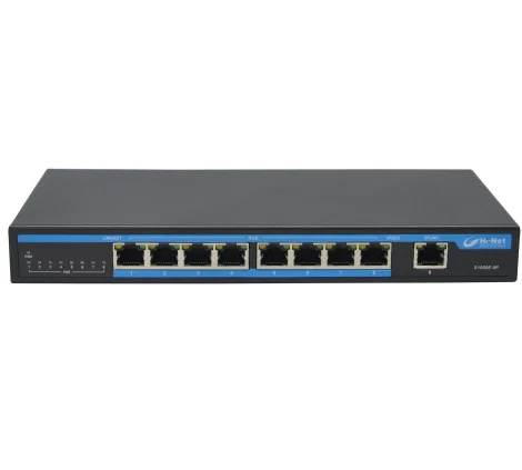 Model 1009E-8P 8x100M RJ45 with 8 PoE +1*100m up link unmanaged fast ethernet poe switch with cctv power 96W fast poe switch