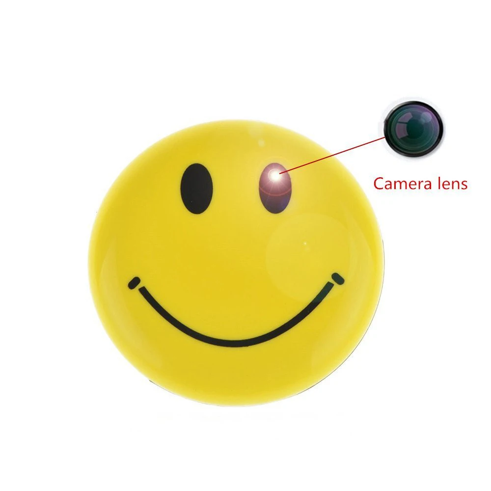 Wearable Mini Camera Video Recorder Super Mni DV Portable Camcorder Smiley Face Badge with Audio Recording Pocket Cam PQ152
