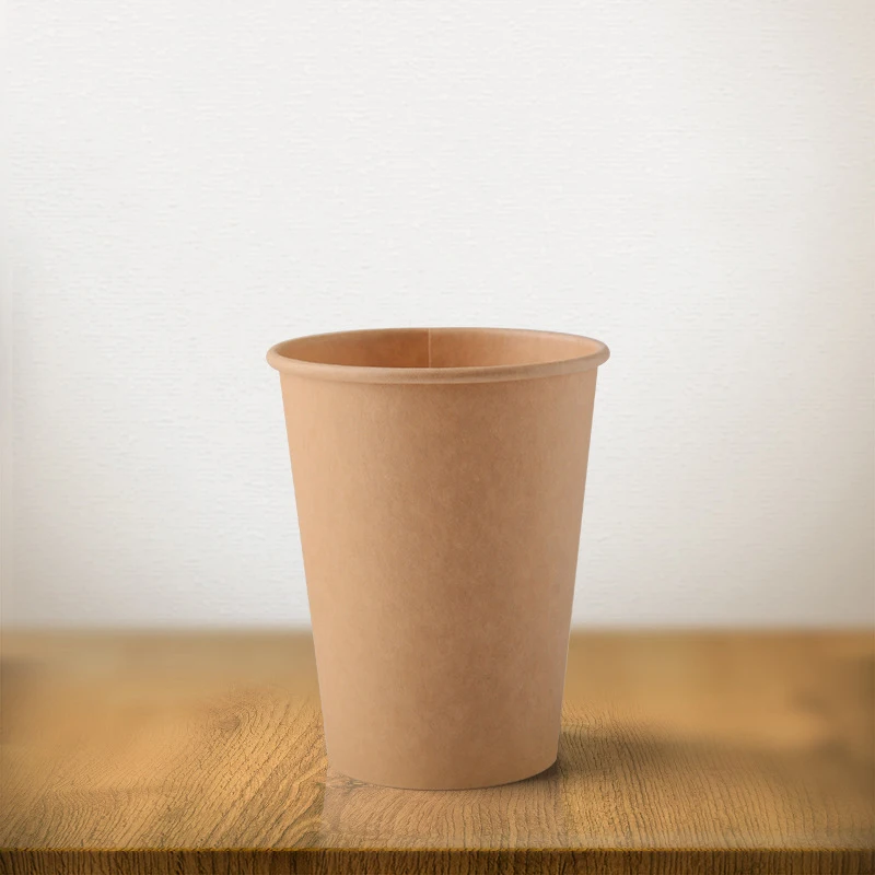 Customize Logo Disposable brown Kraft Paper Cup for Hot and Cold Drinks Coffee Mugs
