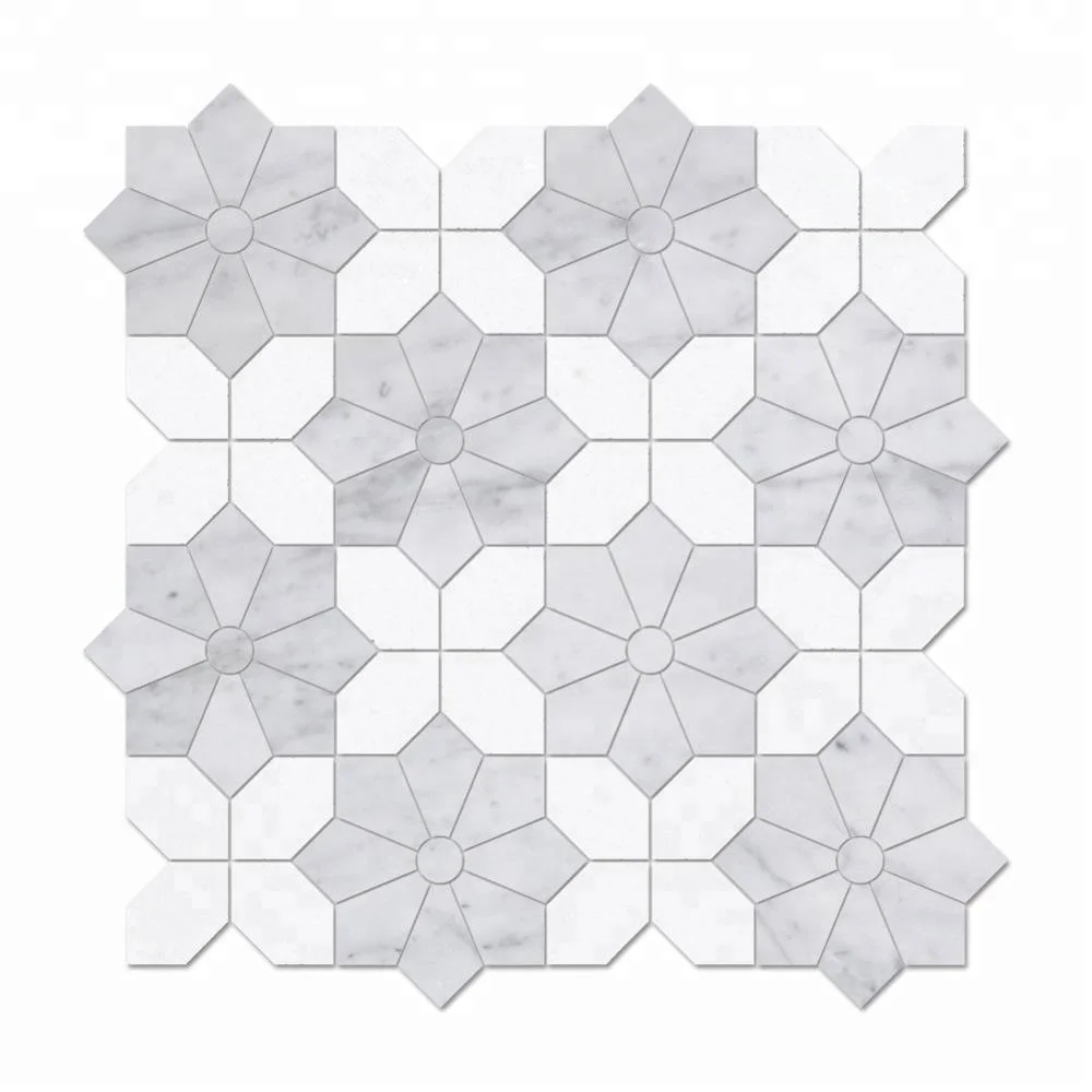 Centurymosaic Hot Selling Flower Marble Waterjet Wall Decor Mosaic Tile