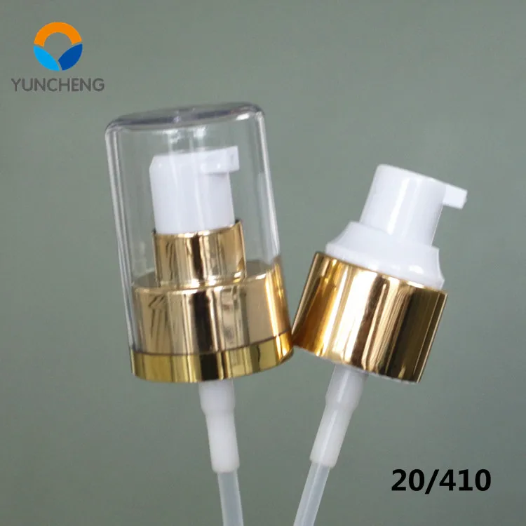 24/410 thick cream pump dispenser aluminium lotion pump silver cream pump with full AS cap