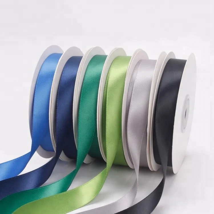 Wholesale Solid Color 100% Polyester Double Faced Satin Ribbon For Gift Wrapping Packaging