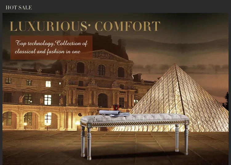 French style bedroom furniture-french furniture piano bench- classic solid wood bench
