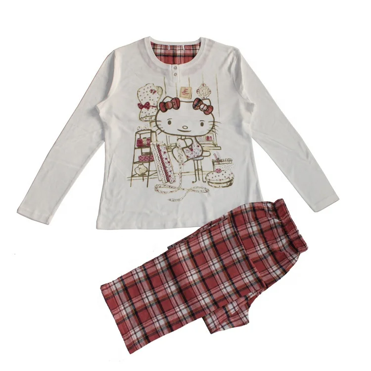 Ladies High Quality Flannel Plaid Pyjamas sets