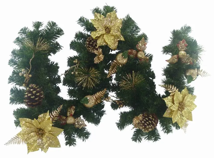 Специальное искусственное зеленое растение Рождественская сосновая гирлянда из ПВХ с соснами для украшения двери от 1,8 м до 20 м