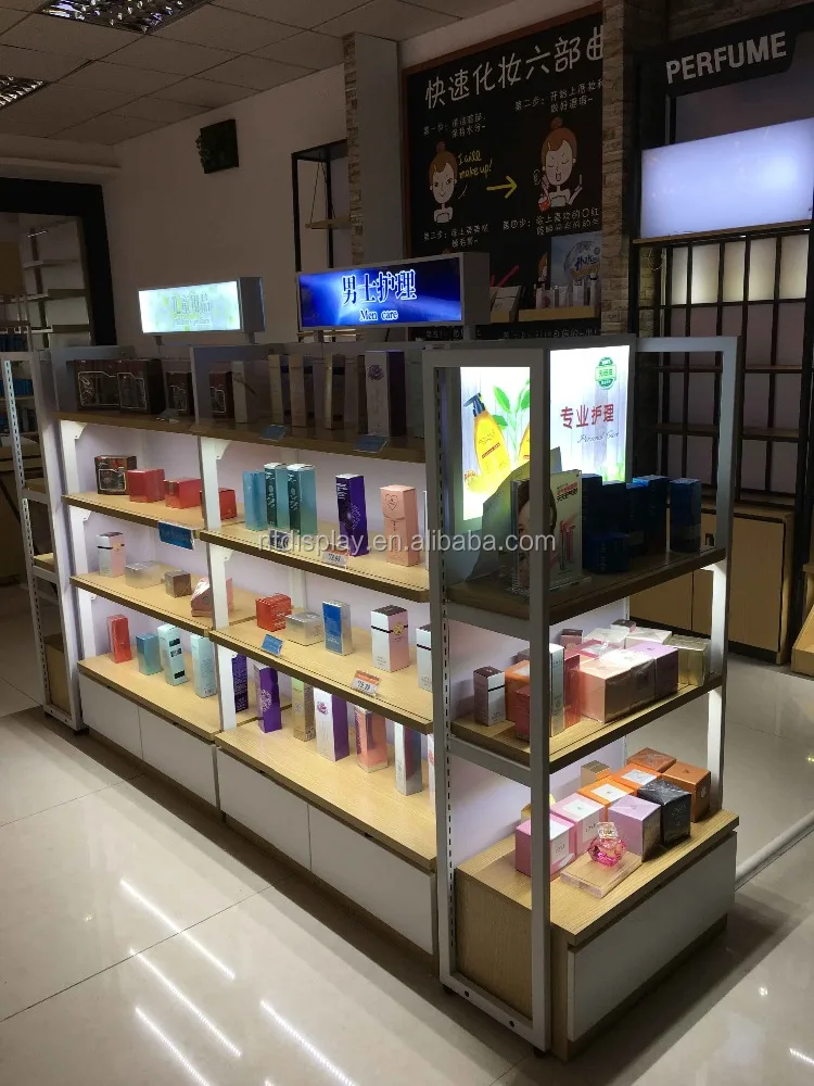 Whole store design display stands perfume/cosmetic shop interior design