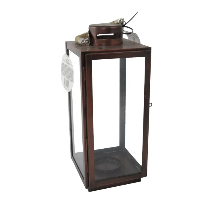 Gold Lantern Moroccan Vintage Hanging Iron Lantern Sets for Home Garden Decoration Bronze Candle Holder Wedding Glass Lantern