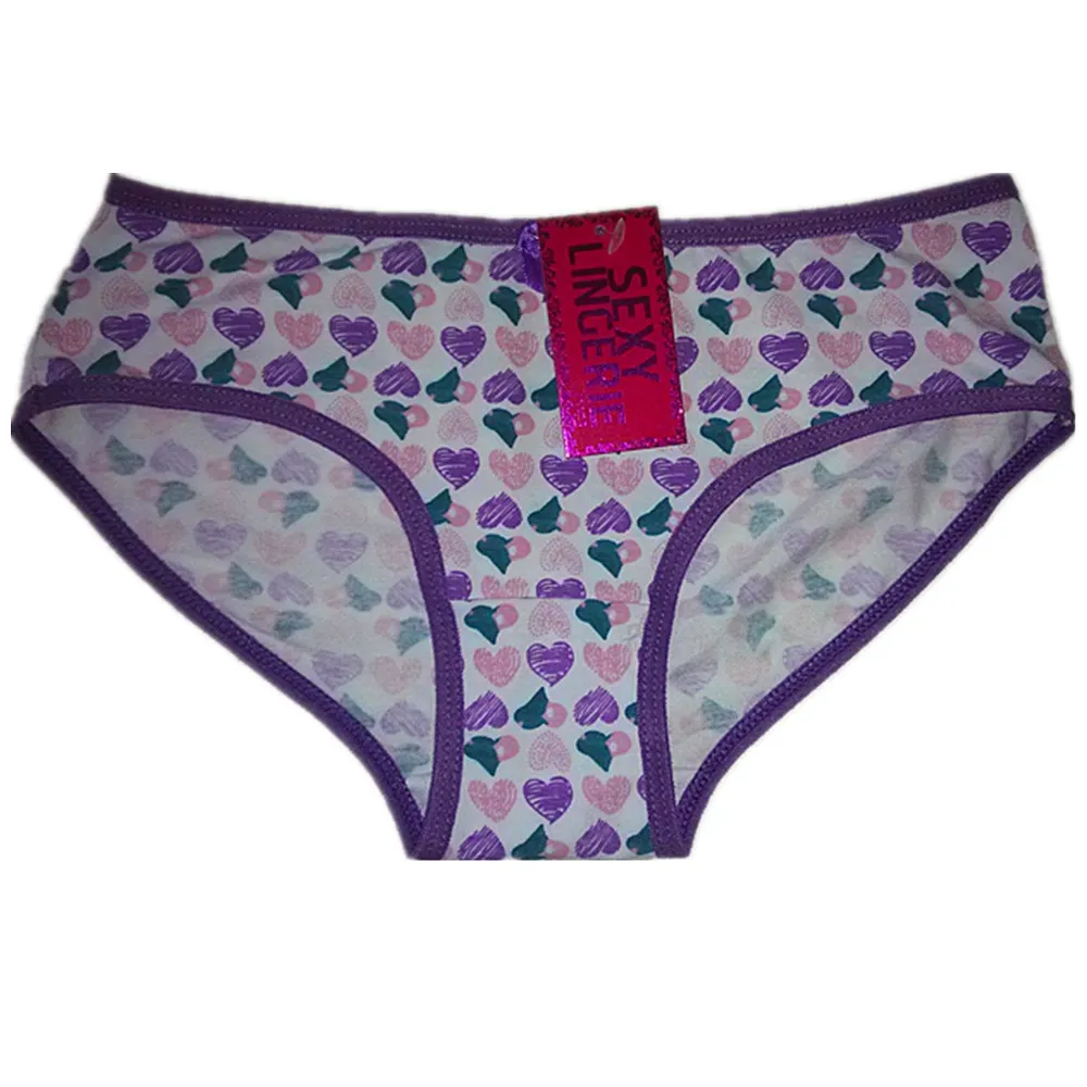 beautiful sexy girl panty with sweet heart pictures print for 8-16Y teens bikini for OEM
