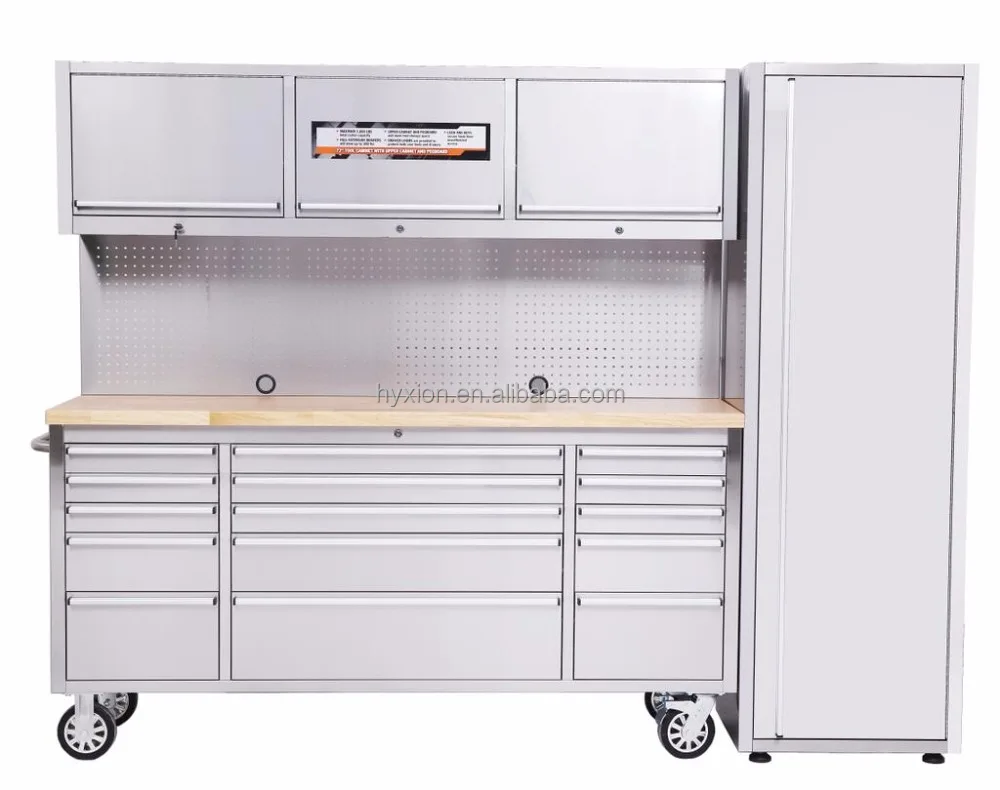 mobile tool cabinet with pegboard and upper storage