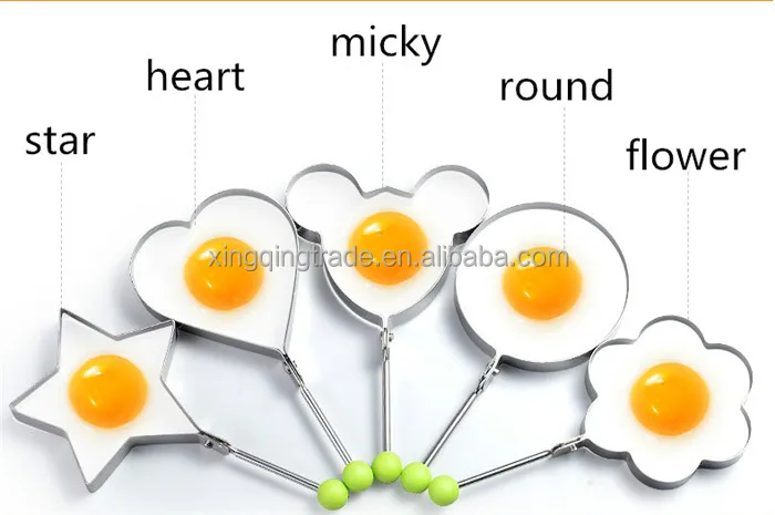 Stainless steel form for frying eggs tools omelette mould device egg/pancake ring egg shaped kitchen appliances