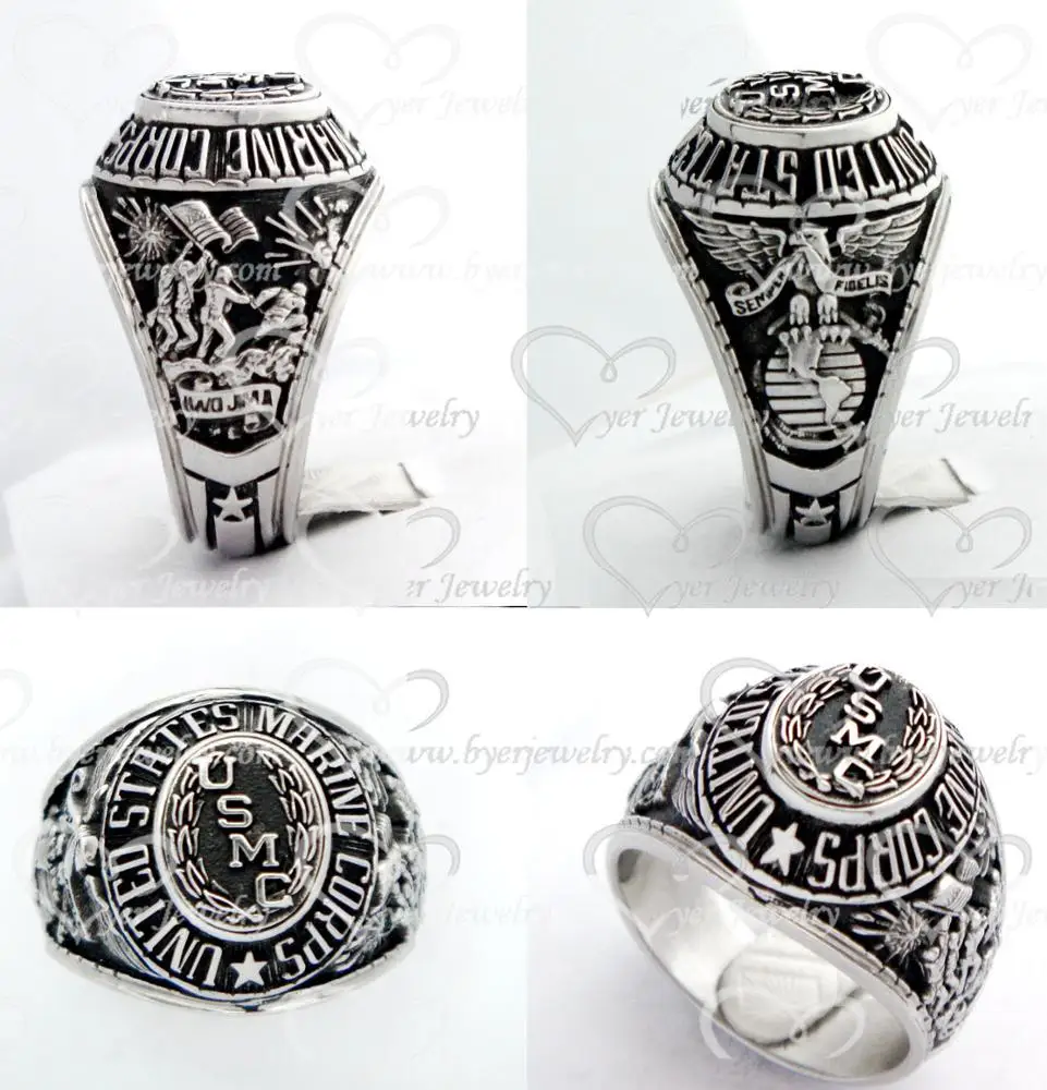 Wholesale price silver marine corps usa military ring