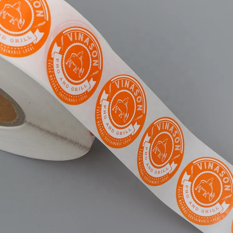 Cheap Self Adhesive Coated Paper Sticker Custom Private Logo Round Food Container Labels