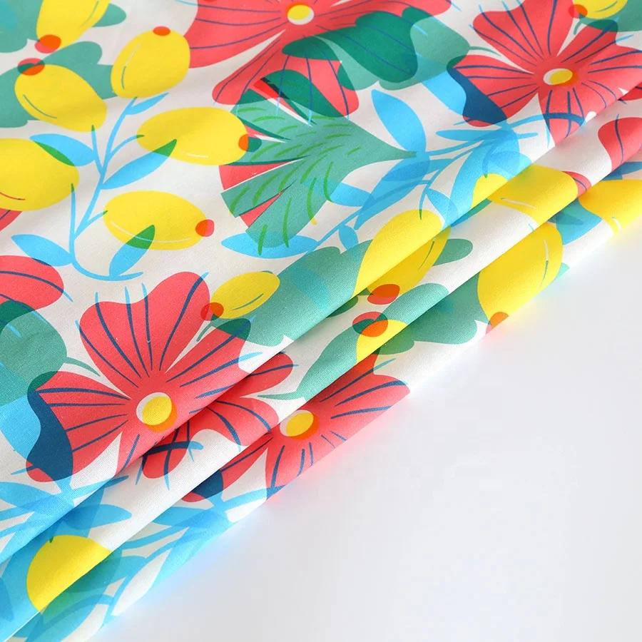 Высококачественная хлопковая льняная ткань с цифровым принтом для платьев