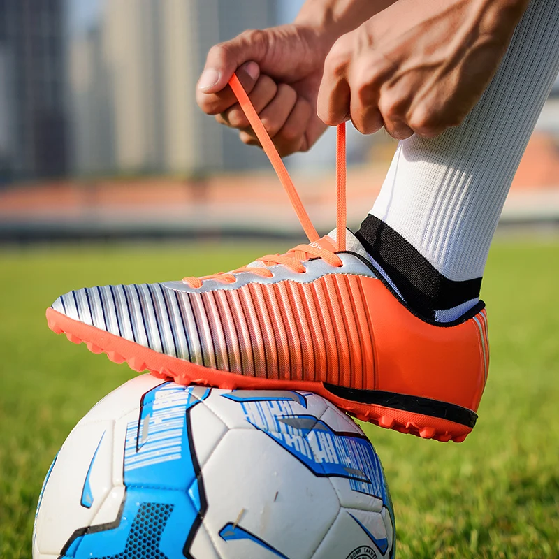 Новые детские футбольные туфли YT с ногтями, молодежные Нескользящие тренировочные туфли, мужская и женская футбольная обувь