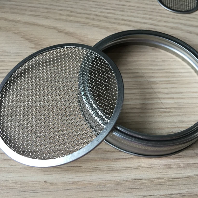 Kitchen Seed sprouter kit 70mm 86mm 304 stainless steel seed sprouting lid strainer sieve mesh screen for wide mouth Mason jar