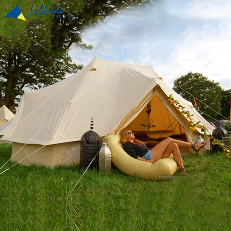 Роскошная большая палатка с колокольчиком из хлопчатобумажной ткани, сверхпрочная зимняя палатка императора с двойным колокольчиком от производителя