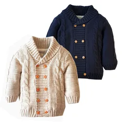 KR313 Boys and girls cotton cardigan kids sweater fashion