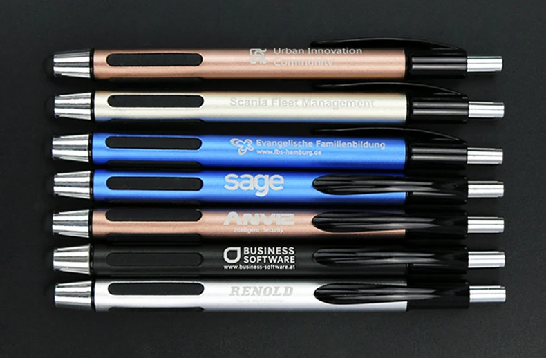Wholesale custom logo ball pen metal stylus pen capacitive touch screen same side ballpoint pens with customize logo promotional