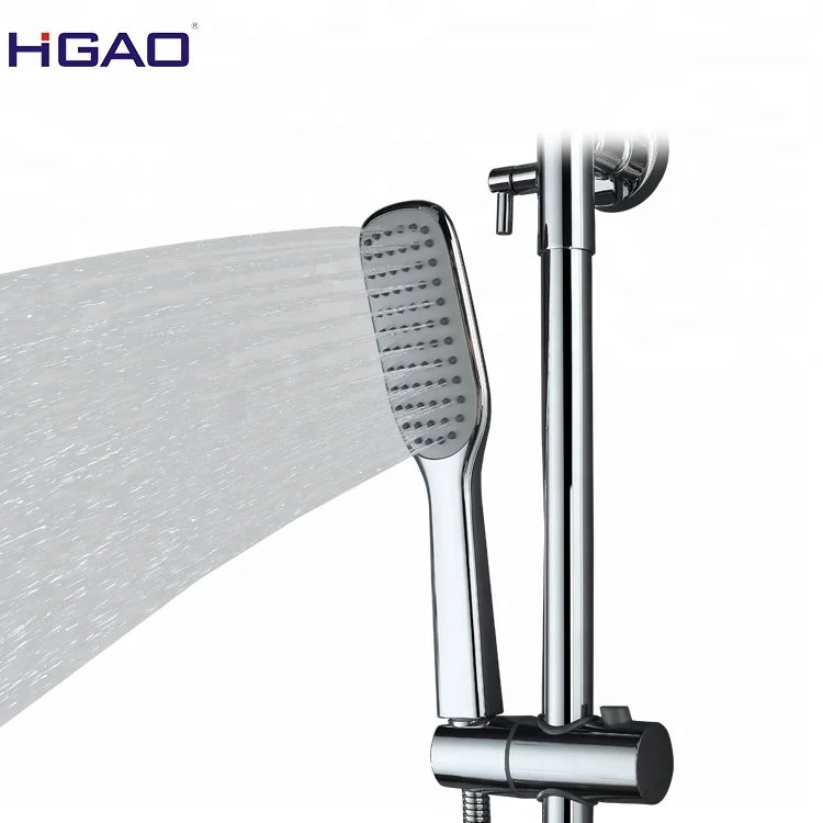 Hot Selling Modern Square Wall Mounted Shower Hot and Cold Mixer with Thermostat for Bathrooms Brass Material Chrome Finish