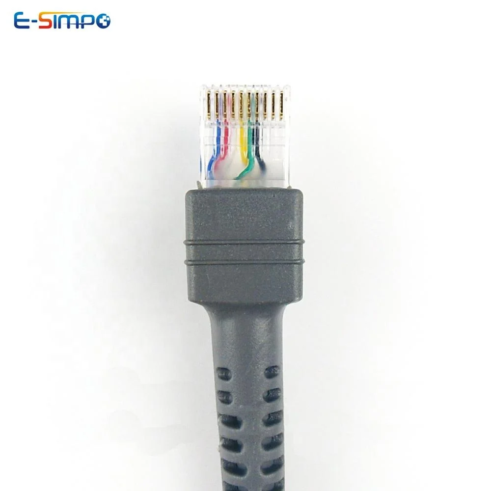 
5M Spiral USB Cable for Barcode Scanner Symbol LS2208 Coiled CBA-U09-C15ZAR USB A male to RJ45 10P10C 