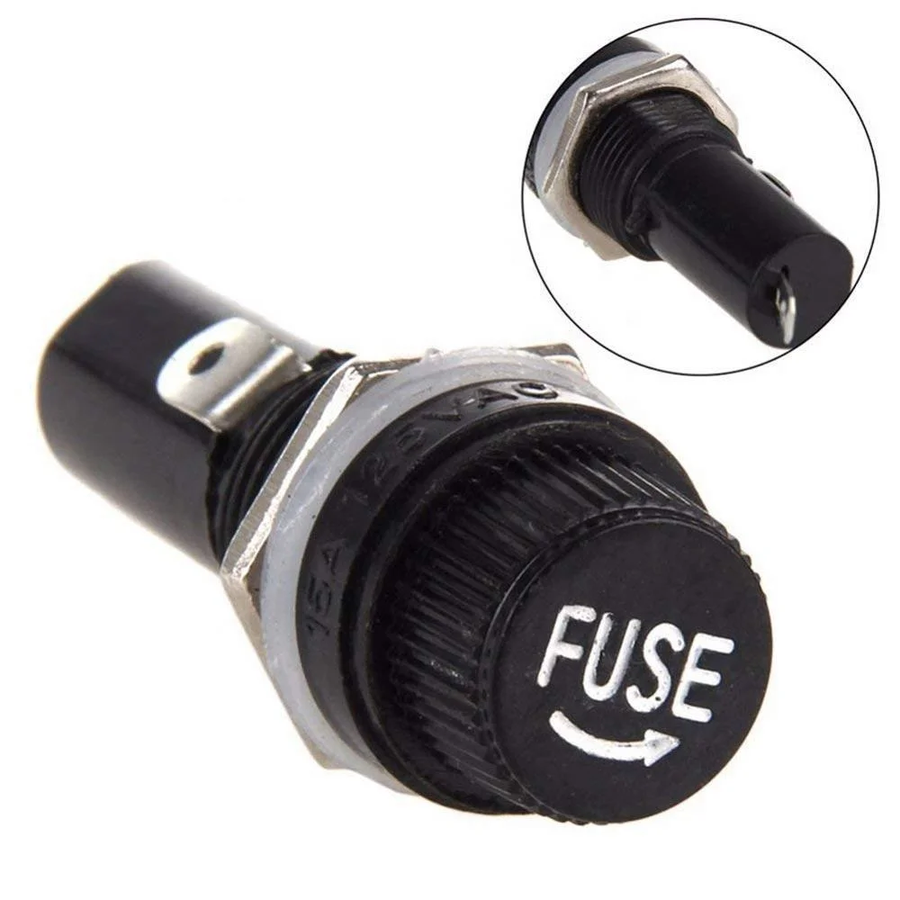 Electrical Screw Panel Mounted 6X 30mm Fuse Holder AC 125V 15A AC 250V 10A