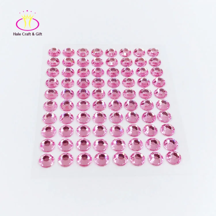 Crazy Selling Adhesive Bling Peel Off Green Acrylic Crystals Beads Rhinestone Sticker Sheets