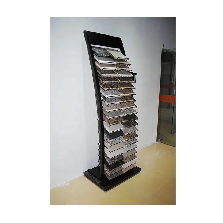Hot sale multilayer stone sample showroom quartz display rack for marble slab floor display stand metal stone display rack