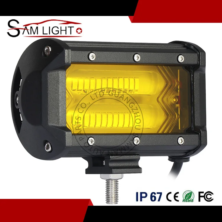 72W 5 Inch 6D Flood Spot Light Car Led Light Bar White/Yellow Led work lights for Jeep Pickup Trucks ATV SUV Jeep
