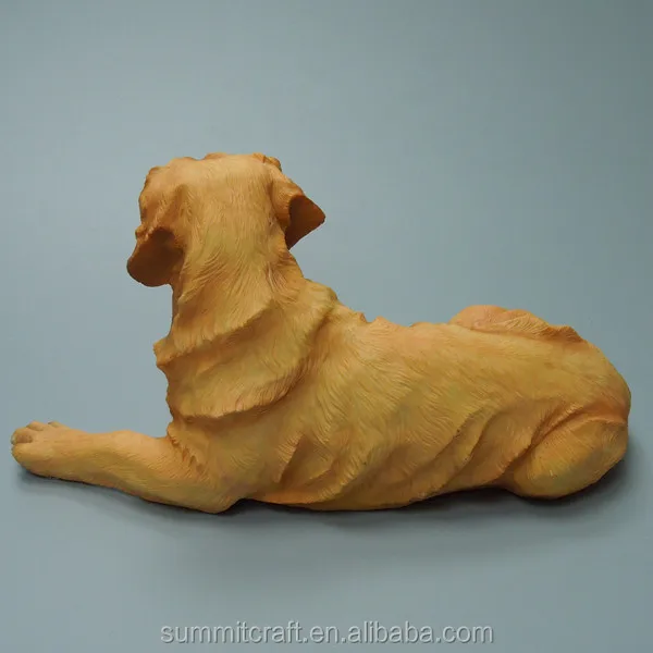 Custom resin lifelike small dog sculpture  3D dog figurine golden retriever statue