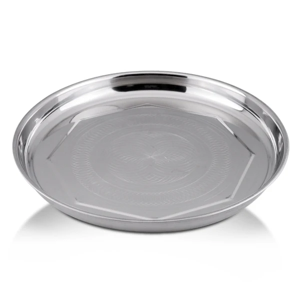 
Round trays plate racks unbreakable Stainless Steel Dinner Plate Sets 