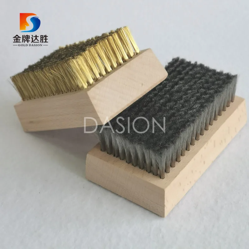 Removing Old Wax From Ski Base Wooden Plate Brush