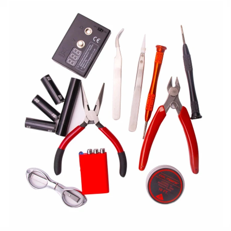 
Wholesale Coil DIY Tool Bag Master Wicking Kit Haversack Coil Building Coil Jig+Tweezer+Vise for E Cigarette RBA RDA Wire 
