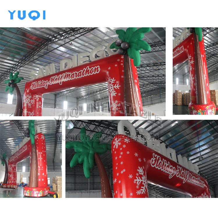 Square red inflatable arch inflatable marathon start entrance way archway for sale