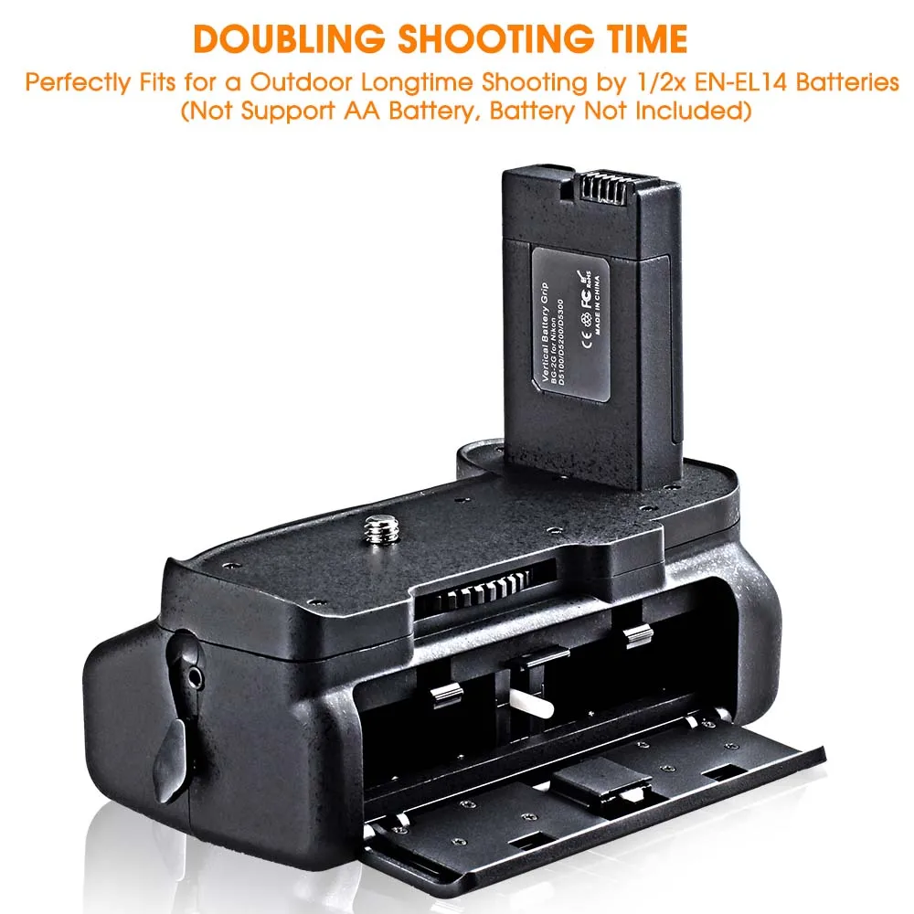 
Travor Battery Grip Holder For Nikon D5100 D5200 D5300 DSLR Camera Work With EN-EL14 