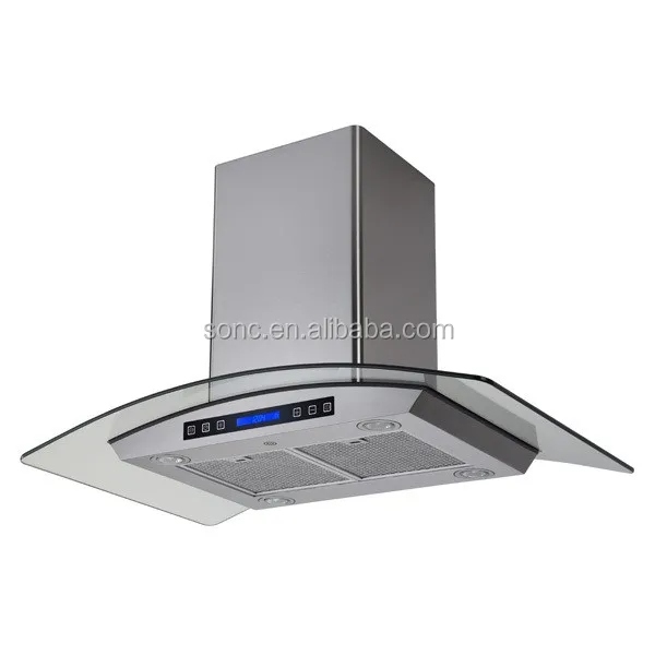 Island Mounted glass Range Hood
