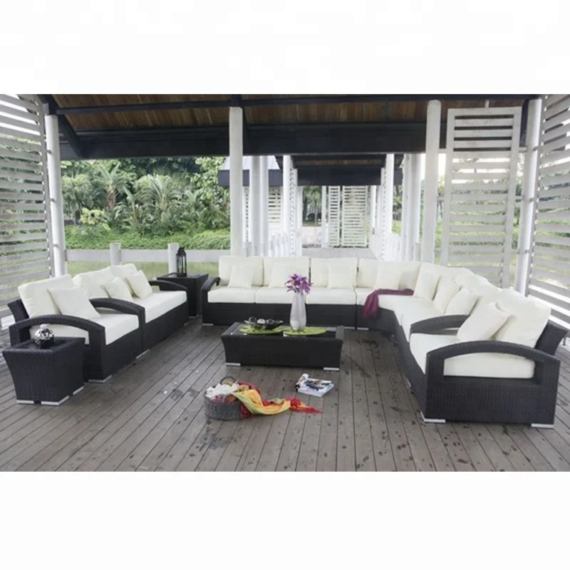 Современный дизайн, плетеная мебель из ротанга, уличный садовый диван, патио