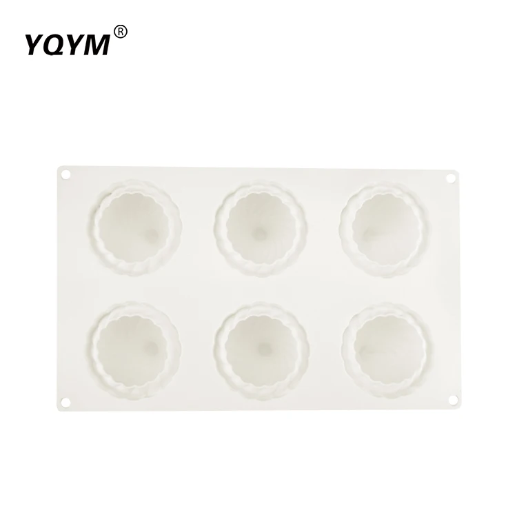 YQYM Wholesale Price Food Grade Dumpling Shape Fondant Cake Mold 6 Cavity Silicon Chocolate Moulds