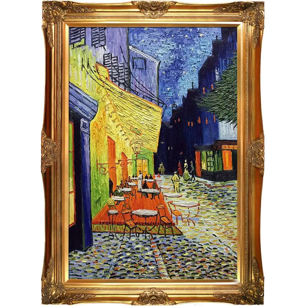 Gold Leaf Wood Antique Picture Frame wide photo art wedding gallery