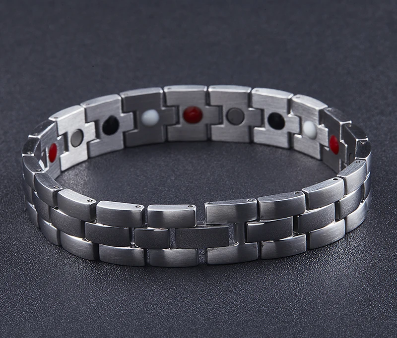 4 in 1 Ion Titanium Energy Therapy Magnetic Germanium Bracelet Men Jewelry