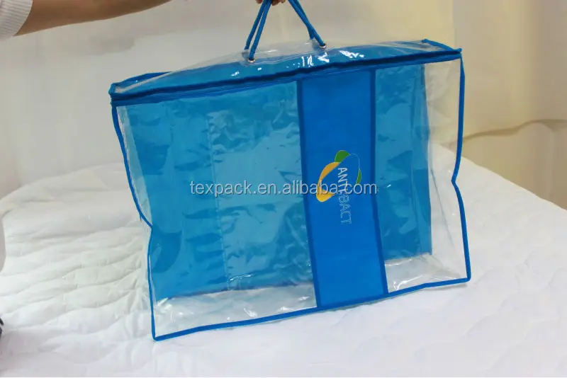 clear transparent plastic pvc packaging polythene bag for bed sheet sets/quilt/blankets