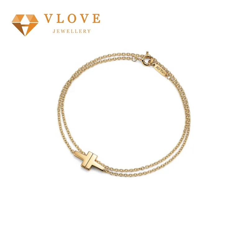 
Wholesale china products luxury Italy studio design two single chain unique silver bracelet 