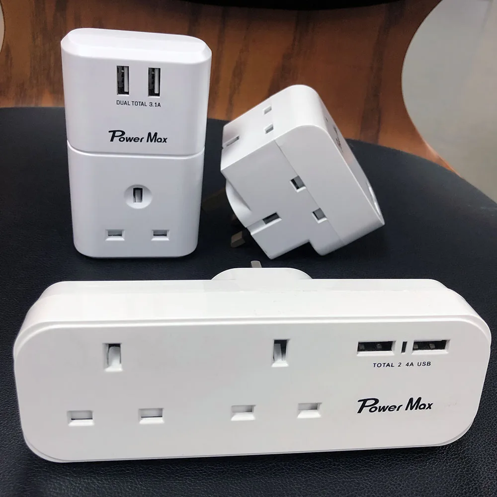 USB SURGE ADAPTOR 2022 WiFi Electrical Wall UK Power Smart Plug Socket Adapter electrical 3 pin to 2 pin UK plug adapter