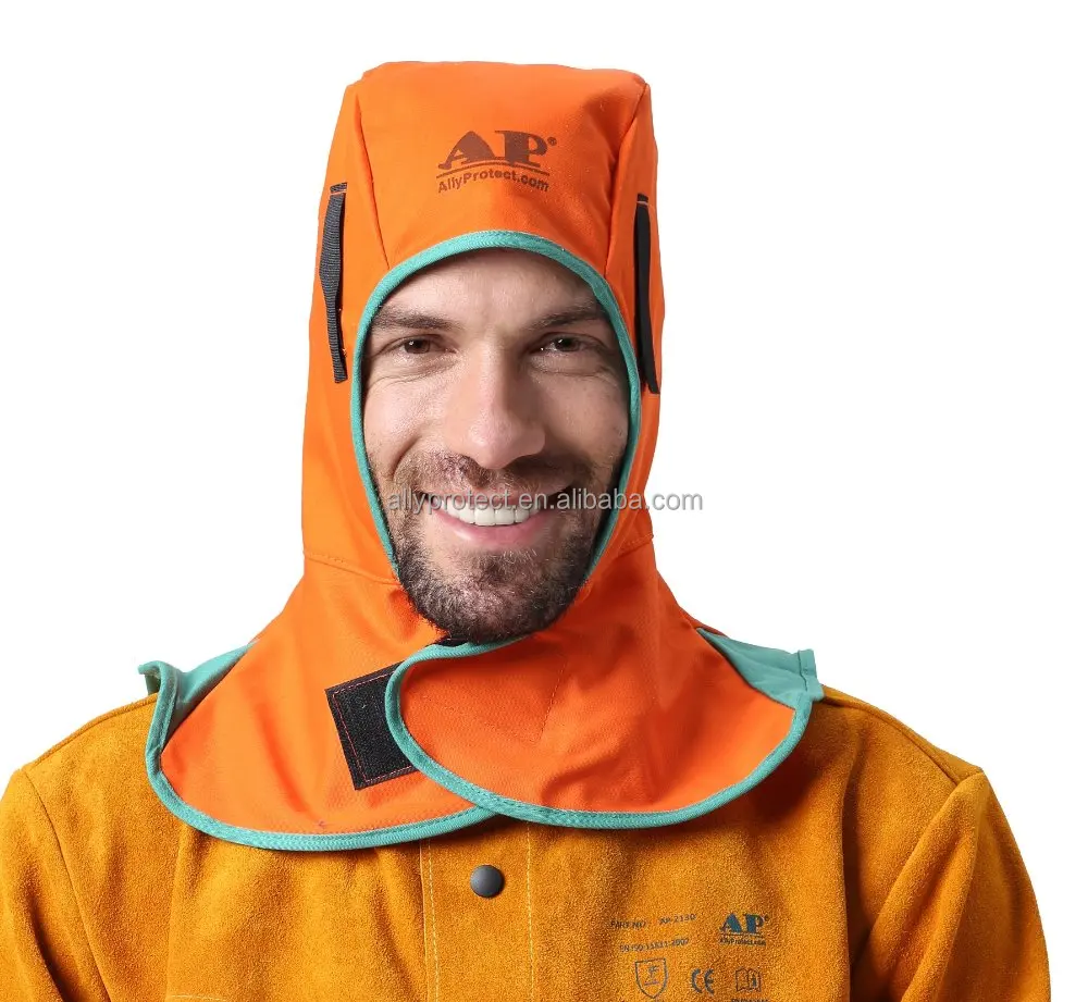 
AP-6671 orange flame retardant cotton hood for welding helmet shield of head protection with CE EN11612 