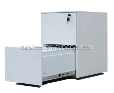 Modern office furniture removable file cabinet with lock, 2 drawers mobile pedestal