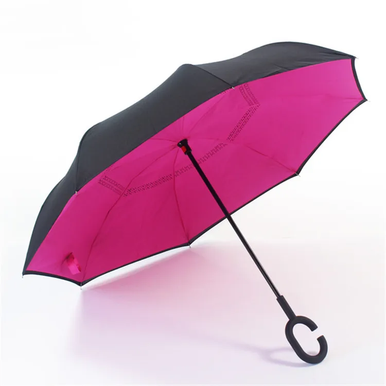 Color pantone double layer Travel kazbrella inverted umbrella