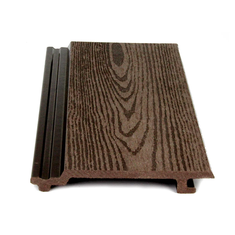 High quality raw wood color WPC outdoor house wall panel villa external wpc wall cladding