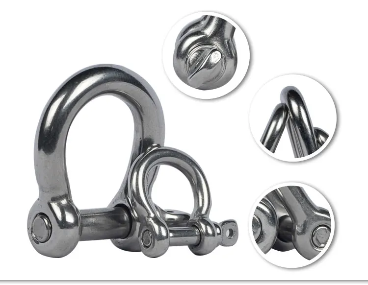 AISI 304 316 Stainless Steel Galvanized Carbon Steel Drop Forged Safety Anchor Shackles Screw Pin shackle