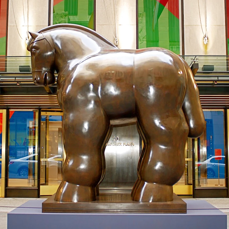 Modern design reproduction bronze fernando botero statue outdoor horse sculpture