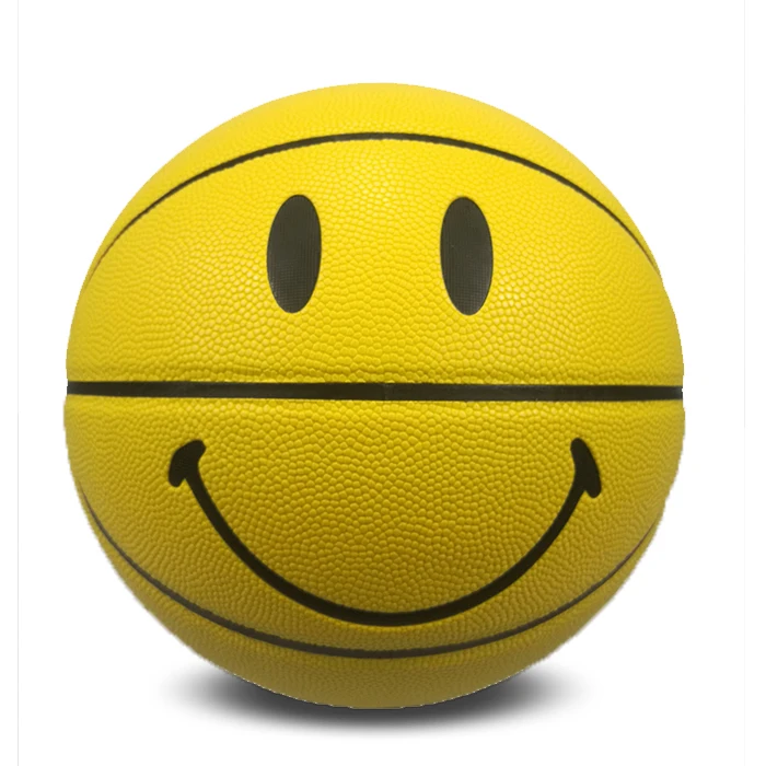 Basketball training yellow smile boy custom LOGO/COLOR/SIZE basketball