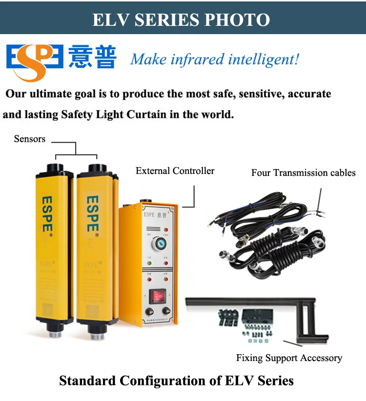 Machine Perimeter Guarding Photoelectric Optical Switch Sensor Safety Light Curtain Photocell Sensor